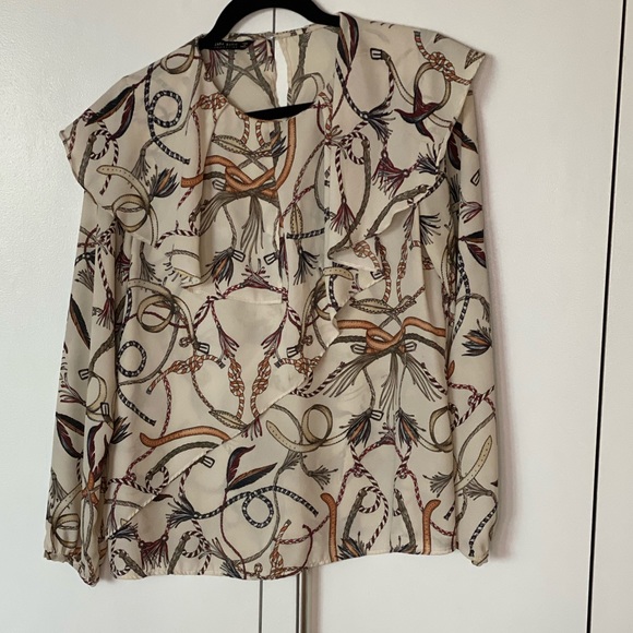 Zara Patterned Blouse with Layered Collar - Picture 2 of 4